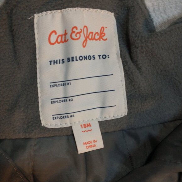 CAT & JACK Baby Toddler Snow Bibs Ski Pants Size 18M, Gray Insulated Adjustable - Picture 10 of 11